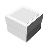 4" x 4" x 3" White Deluxe Gift Box (Q850322)