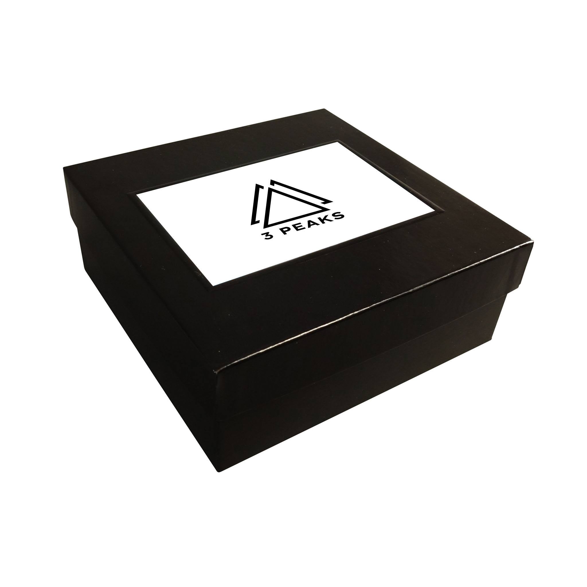 10" x 10" x 3" Black Deluxe Gift Box (Q851422)
