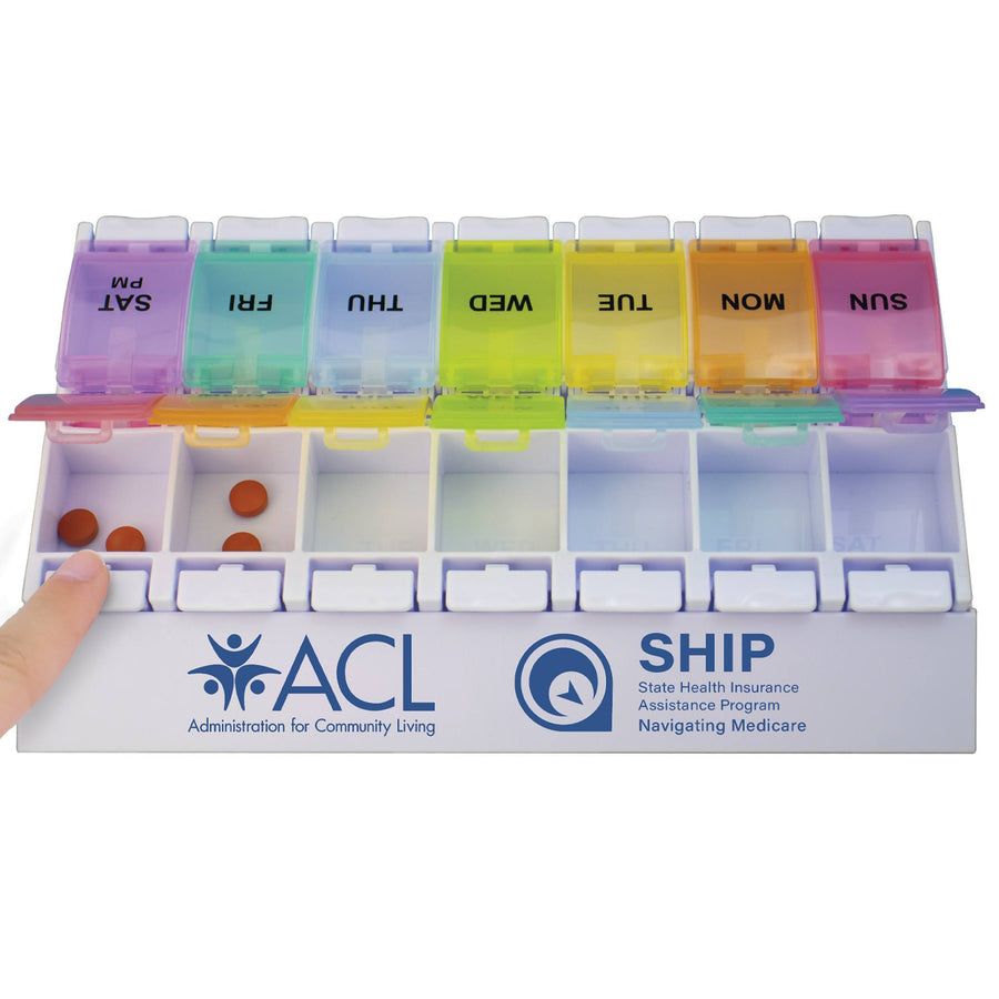 AM/PM Weekly Push Button Pill Tray (Q856432)