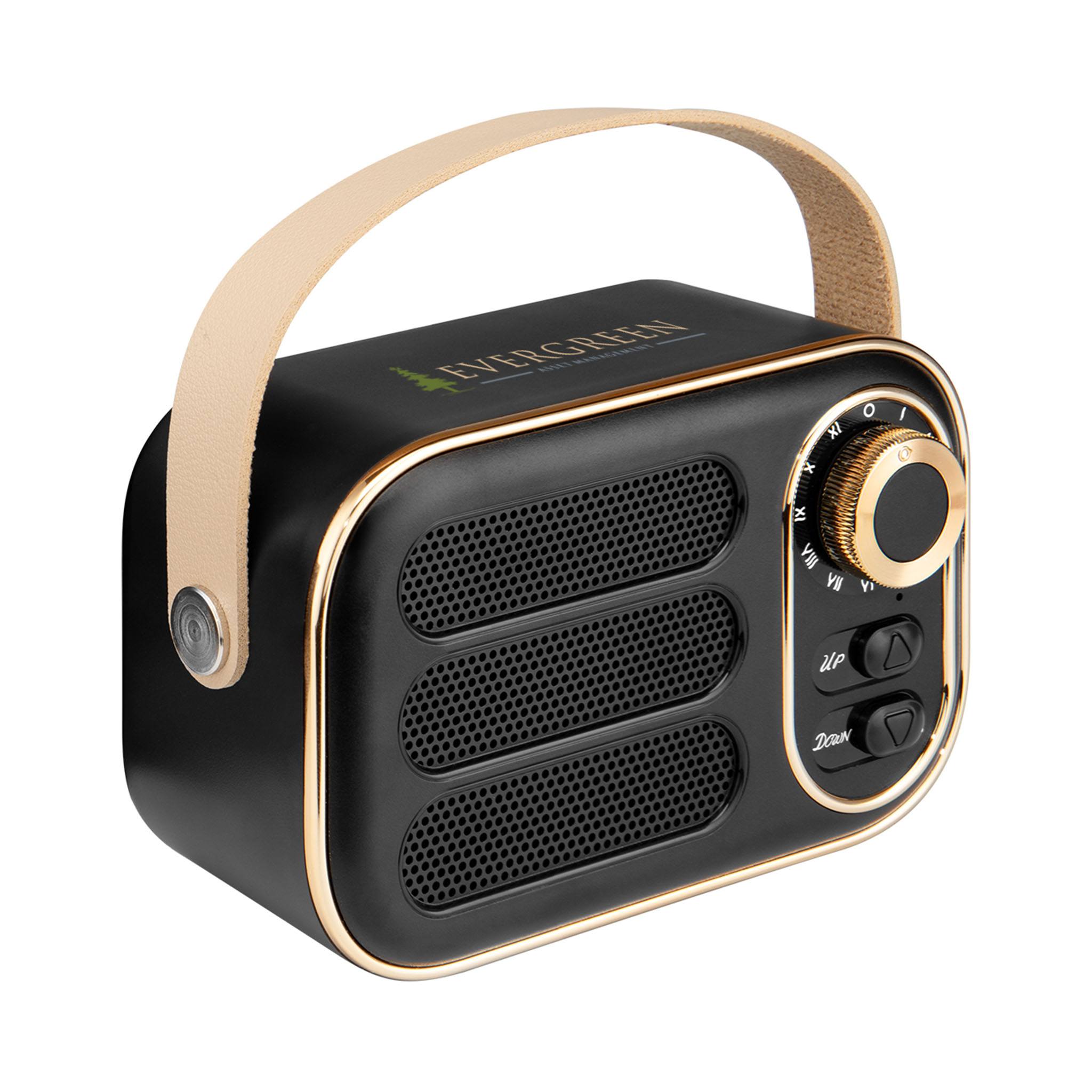 AWS Retro Boom FM Radio & Wireless Speaker  Imprinted with Logo (Q857122)