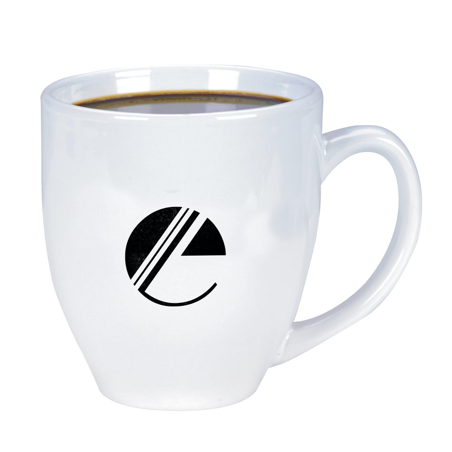 White Shiny Bistro Mugs (15 oz.) (Q858311)
