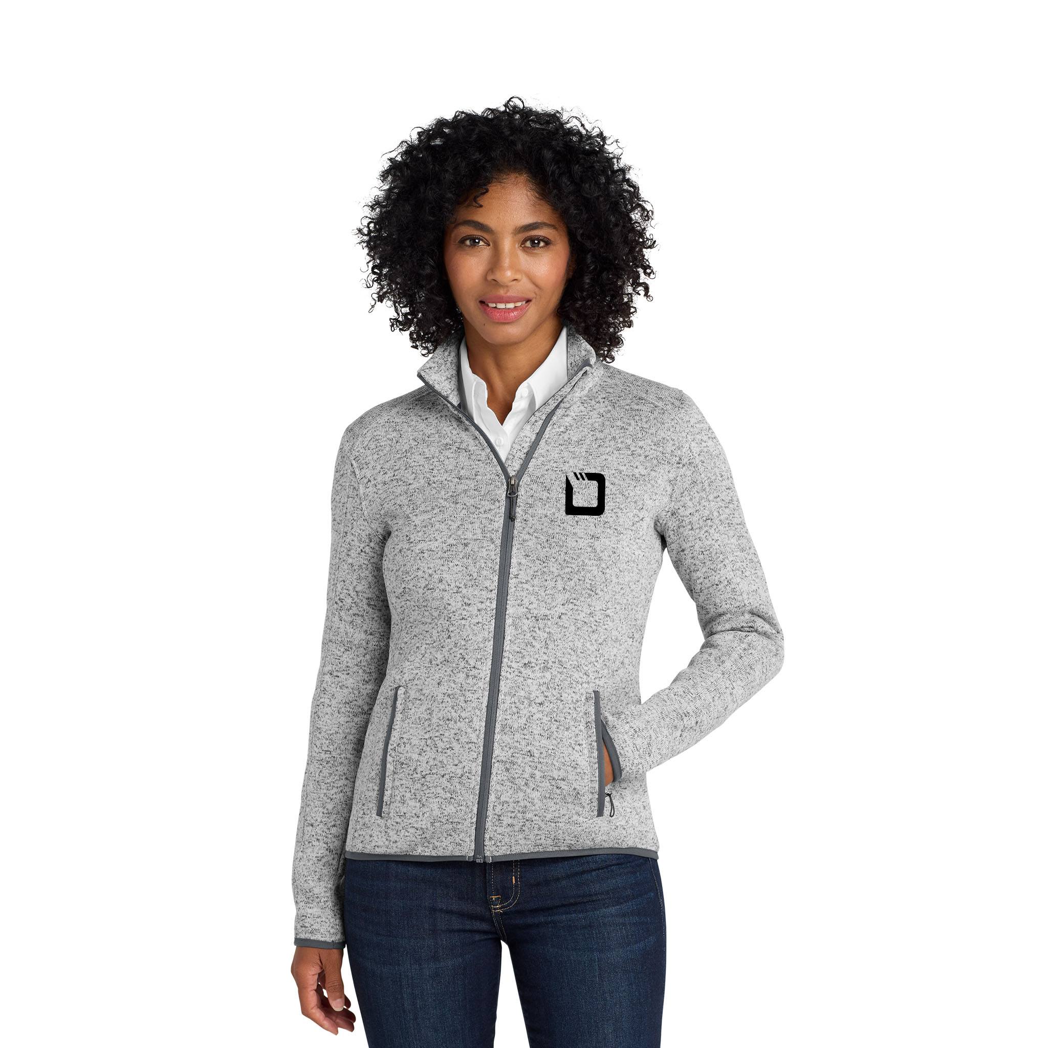 Port Authority® Ladies Sweater Fleece Jacket  Imprinted with Logo (Q858922)