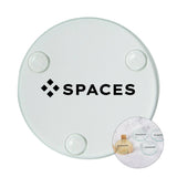 5 Pc. Glass Round Coaster Set With Wood Stand (Q859622)