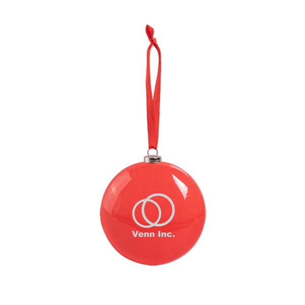 Snowflake Printed Shatterproof Flat Ornament 80MM (Q861022)