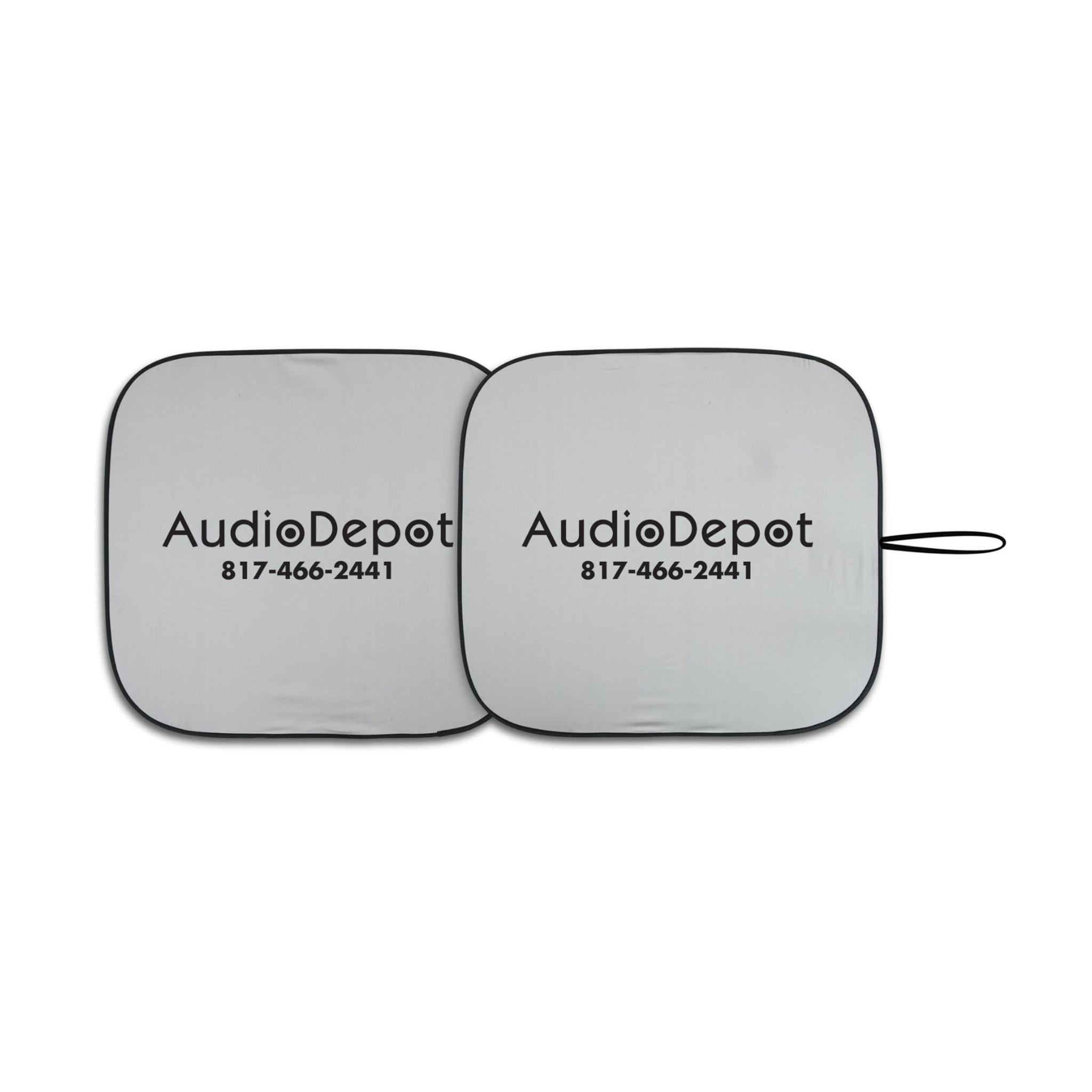 Prest-O-Shade® DX Dual Panel Satin Silver Shade  Imprinted with Logo (Q861632)