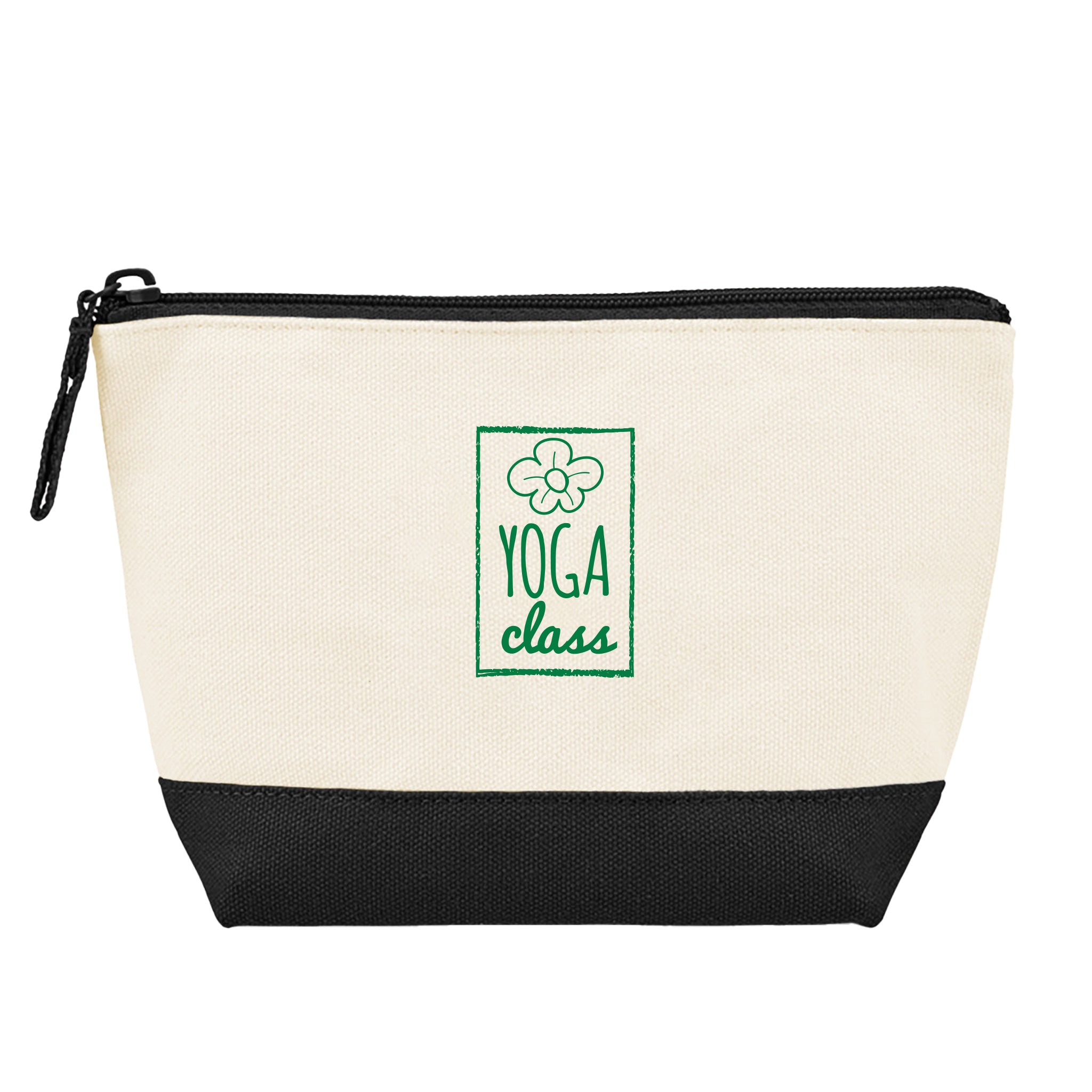 Canvas Zippered Pouch - Black  Imprinted with Logo (Q866532)