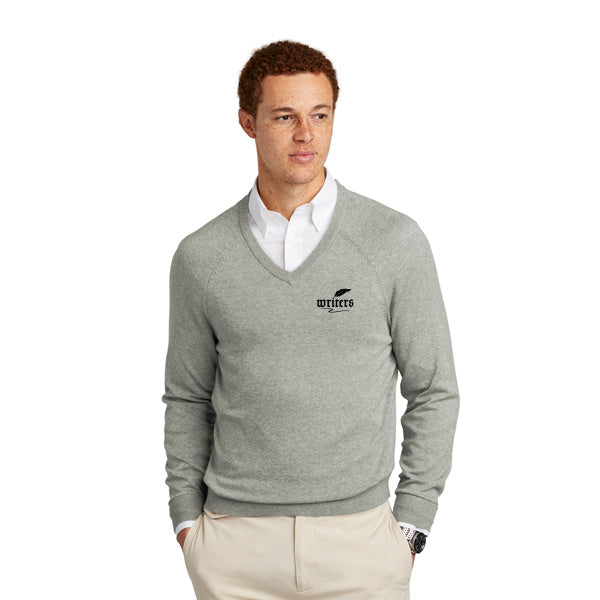 Brooks Brothers® Cotton Stretch V-Neck Sweater  Imprinted with Logo (Q867922)