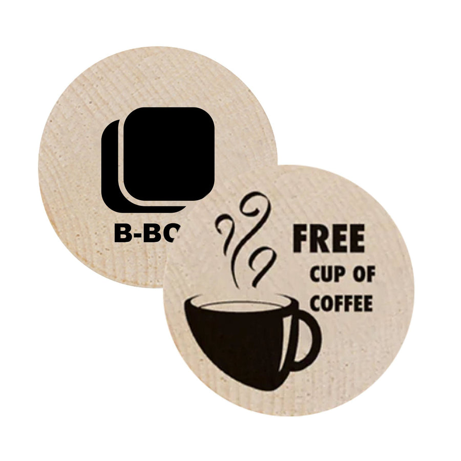 Free Coffee Wooden Nickels (Q868411)