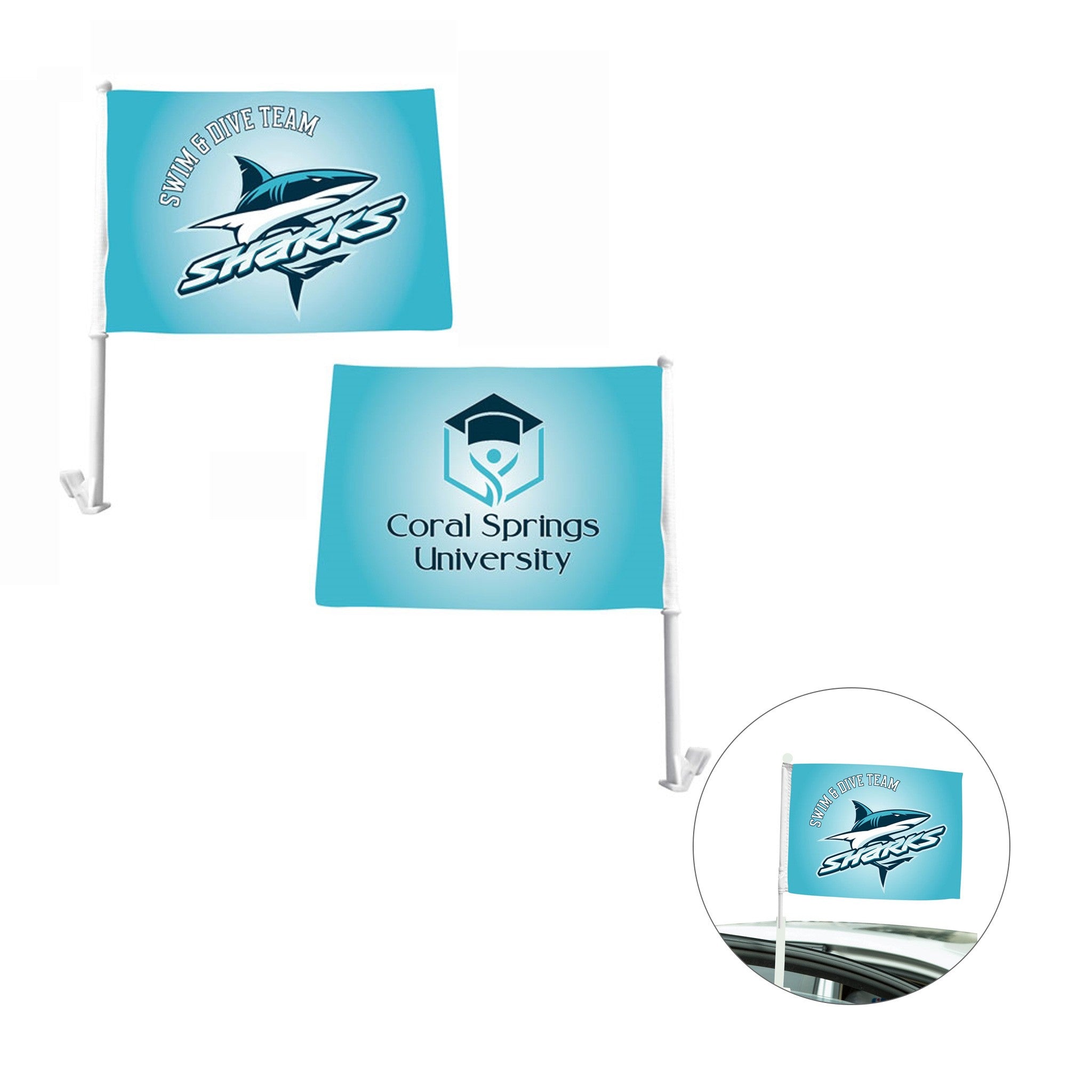 DisplaySplash Car Flag - Double Sided  Imprinted with Logo (Q871722)