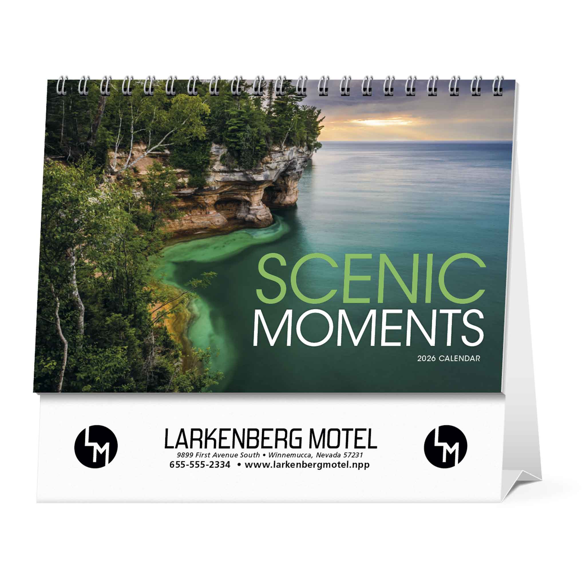 Scenic Moments Large Desk Calendar  Imprinted with Logo (Q874722)