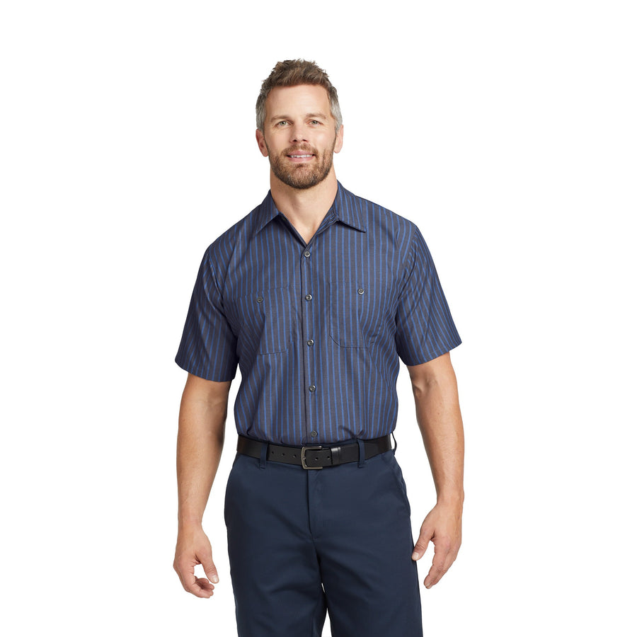 Red Kap® Short Sleeve Striped Industrial Work Shirt (Q875332)