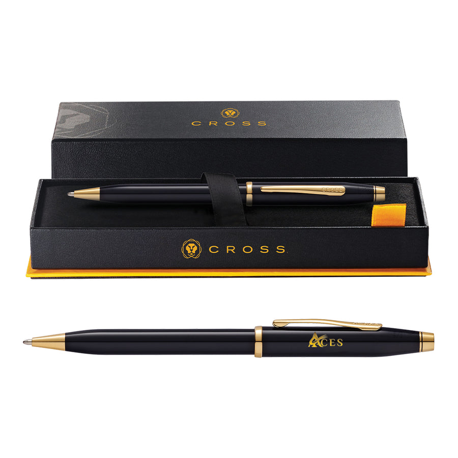 Cross® Century II Black Lacquer Pen - Laser Engrave (Q876022)