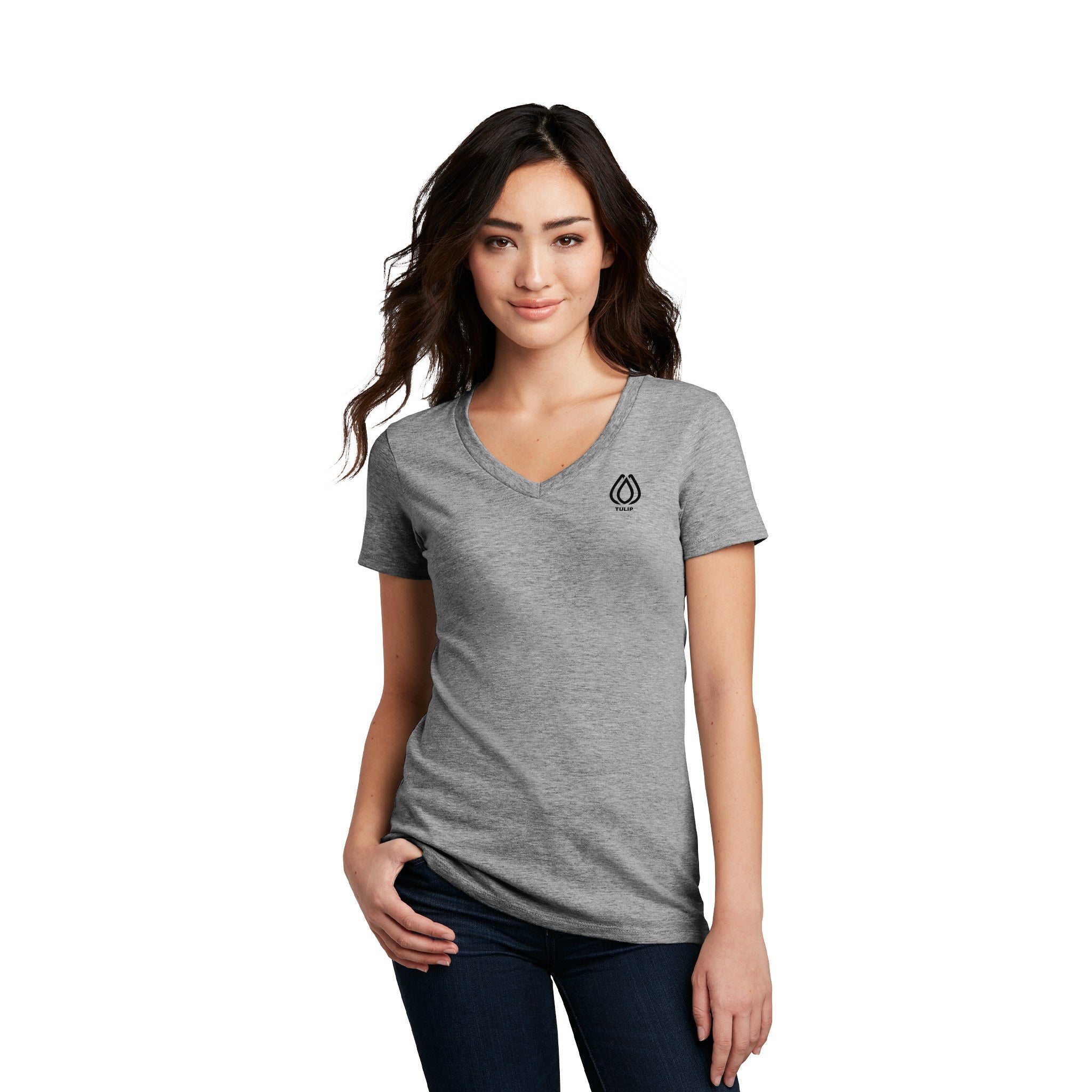 District® Women’s Perfect Blend® CVC V-Neck Tee (Q877922)
