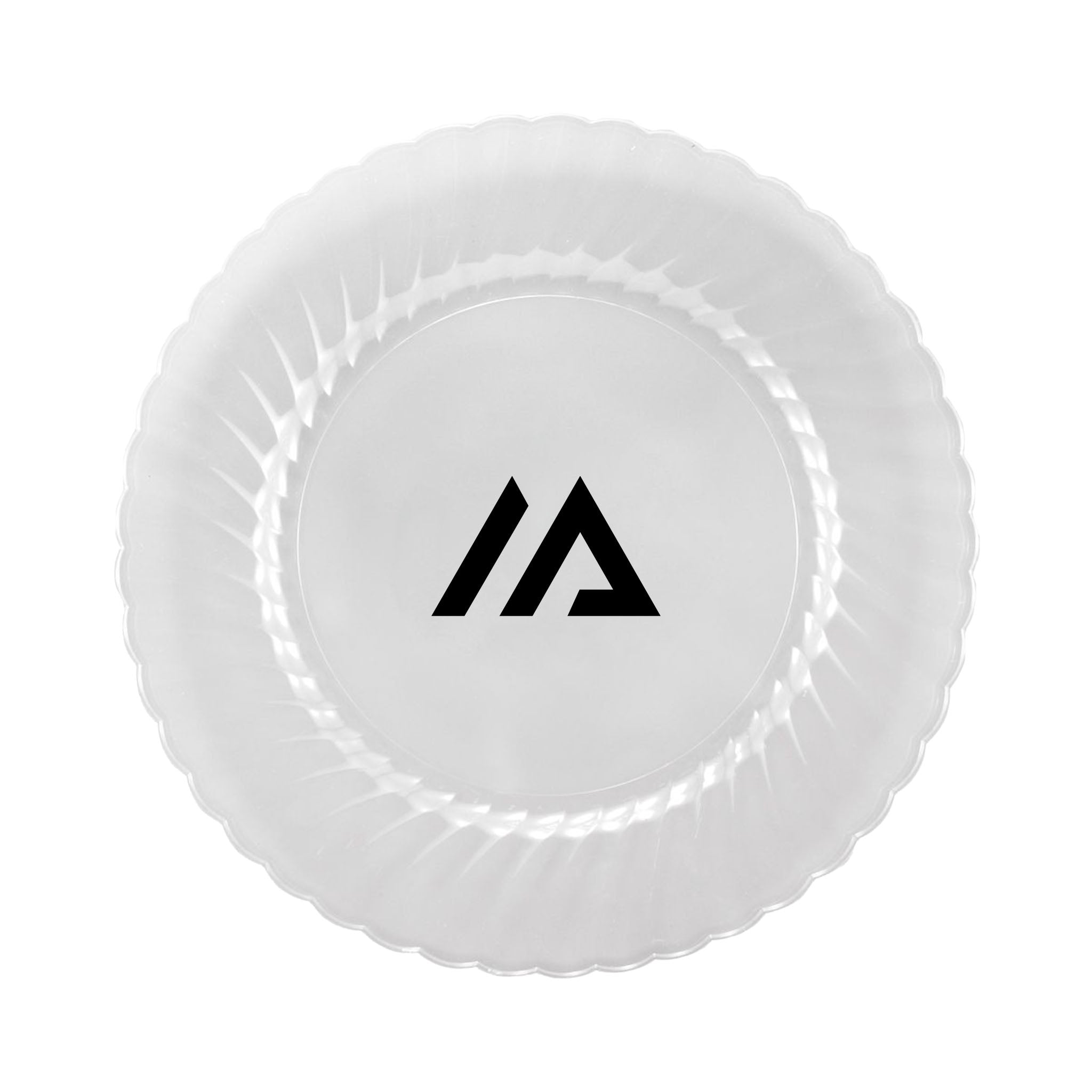 7.5 Inch Classicware® Clear Plastic Plates - FC  Imprinted with Logo (Q886011)
