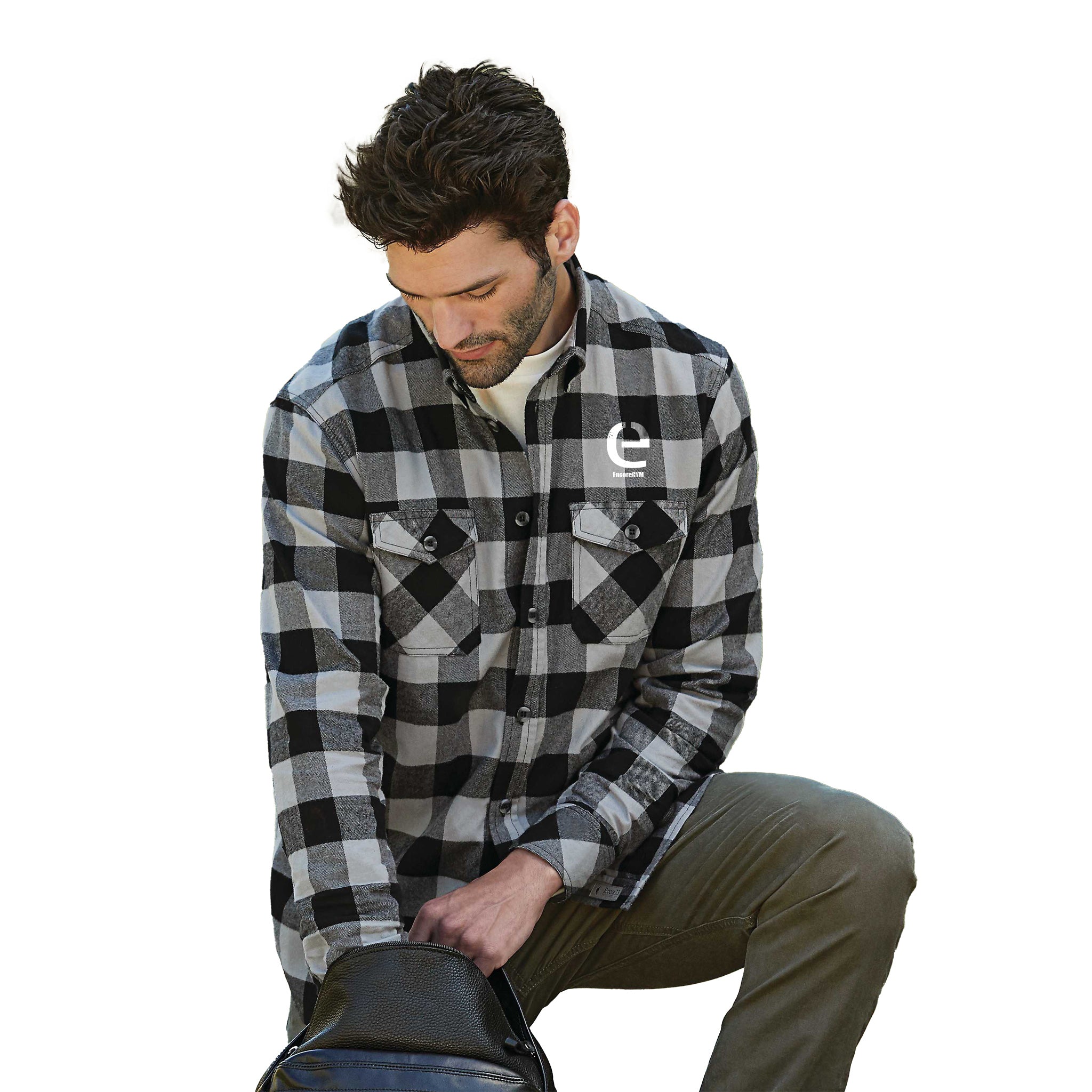 M-SPRUCELAKE Roots73 Long Sleeve Flannel Shirts  Imprinted with Logo (Q886911)
