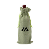 Natural Burlap Wine Bottle Gift Bag  Imprinted with Logo (Q892432)