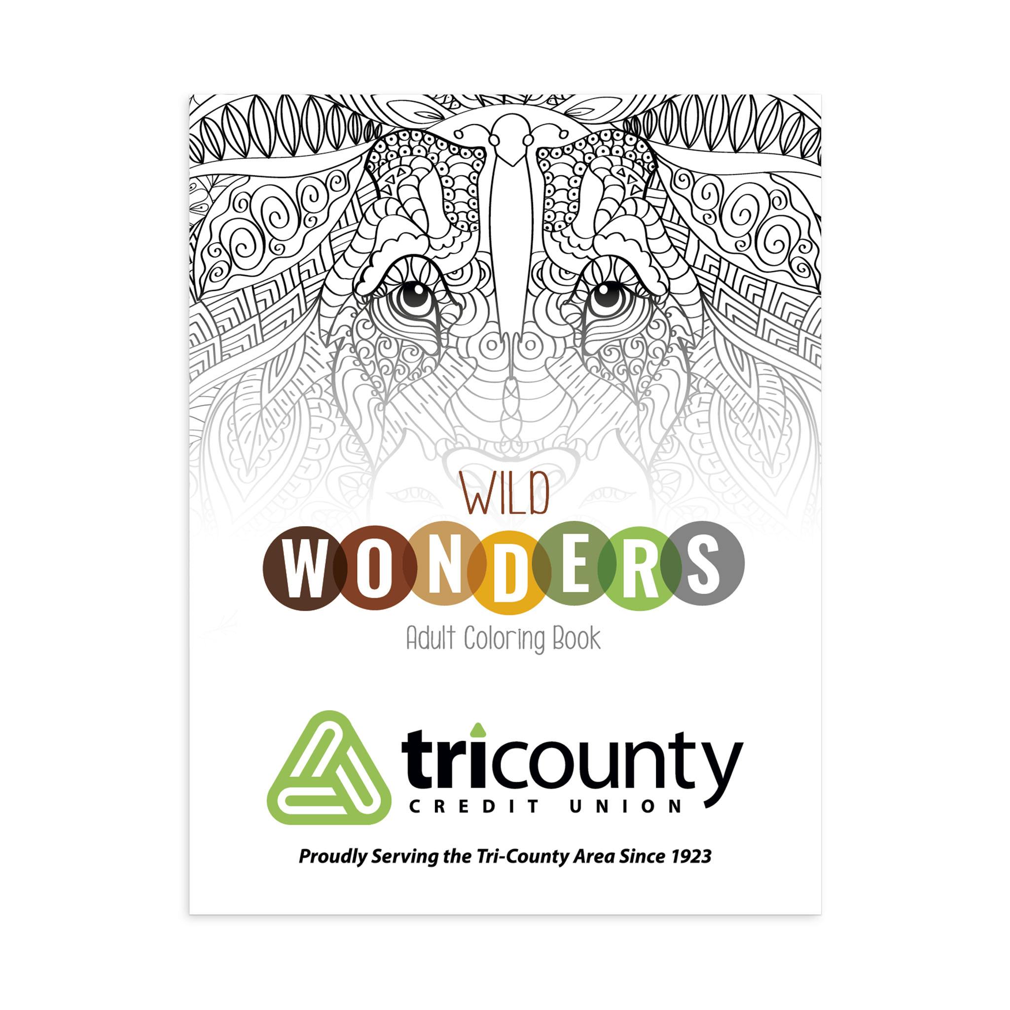 Good Value™ Wild Wonders Adult Coloring Book  Imprinted with Logo (Q892532)