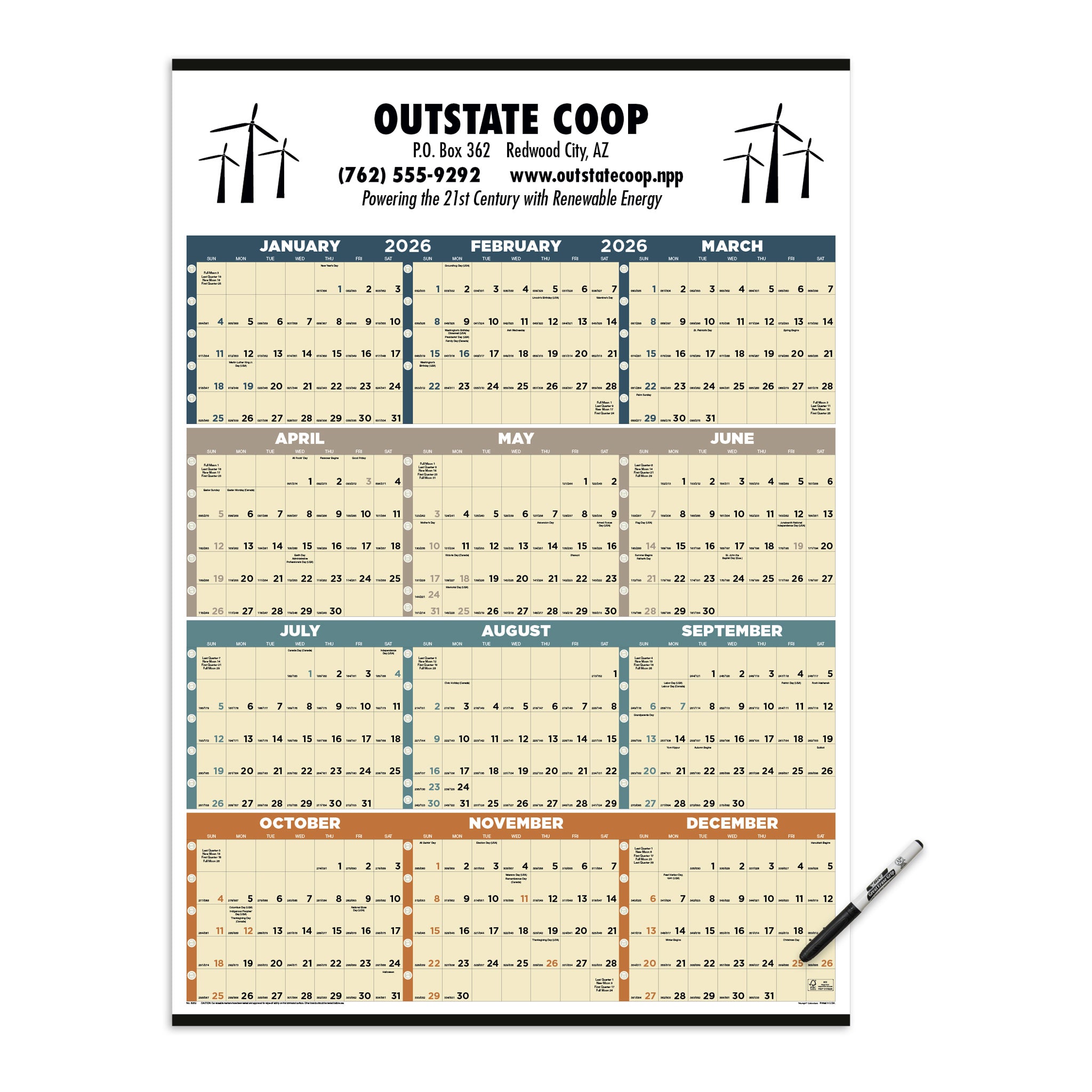 Time Management Span-A-Year Calendars Laminated (Q893722)