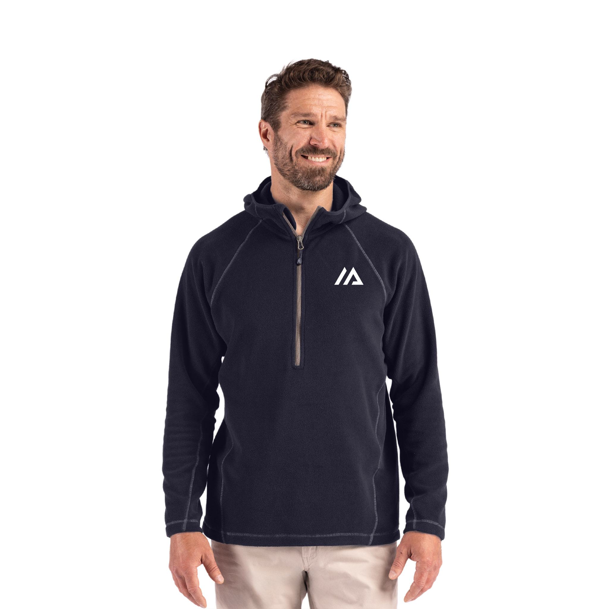 Clique Powder Recycled Fleece Mens Half Zip Hooded Pullover  Imprinted with Logo (Q898432)