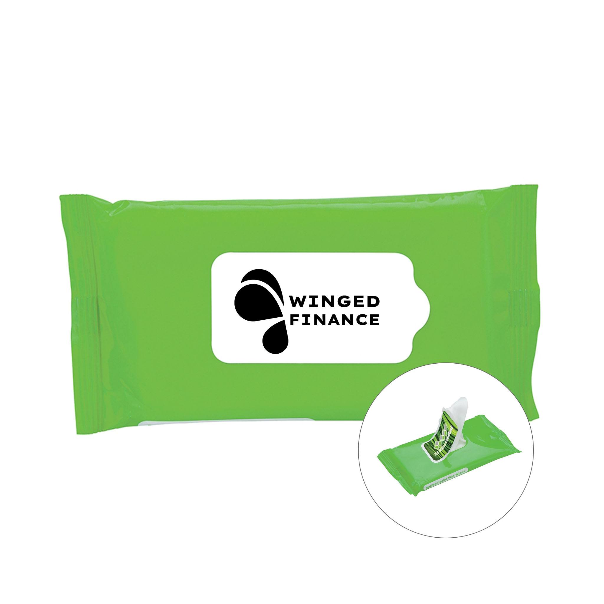Non-Alcohol Based Antibacterial Wet Wipes  Imprinted with Logo (Q904311)