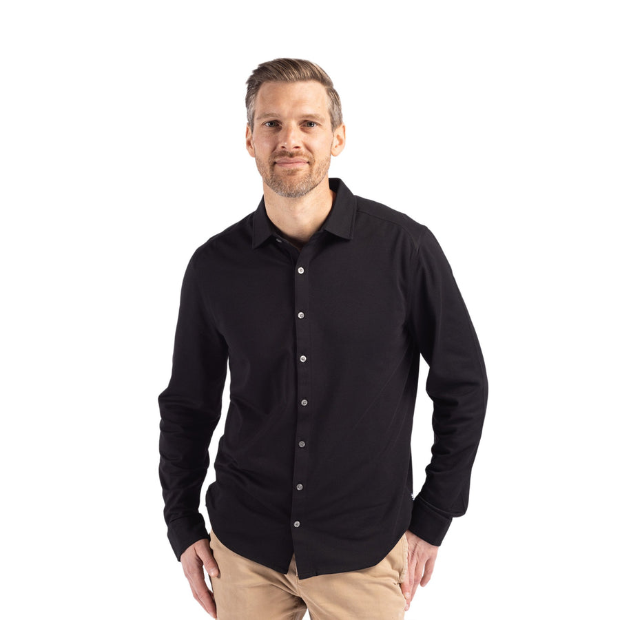Cutter & Buck Advantage Tri-Blend Pique Long Sleeve Mens Button Up (Q904332)