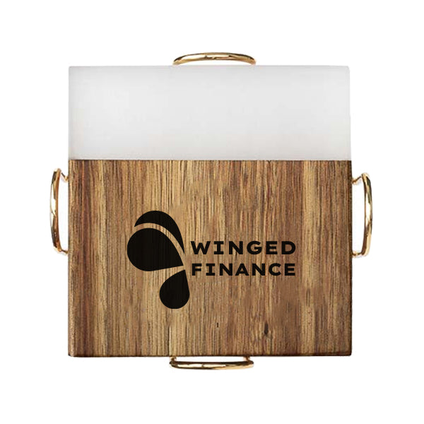 Acacia Wood And Resin Coaster Set  Imprinted with Logo (Q904922)