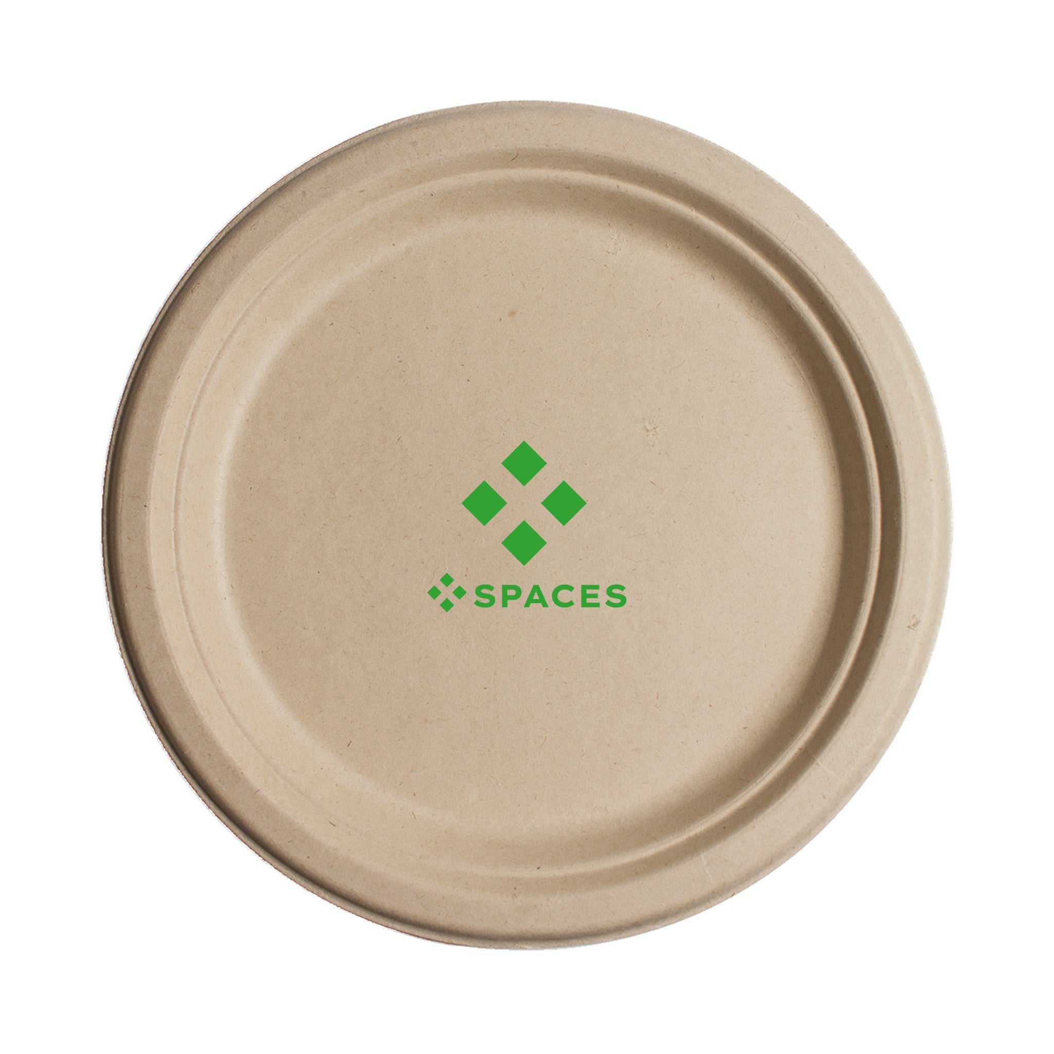6.75 Inch Kraft Round Compostable Paper Plate  Imprinted with Logo (Q907332)