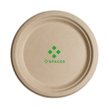 6.75 Inch Kraft Round Compostable Paper Plate  Imprinted with Logo (Q907332)