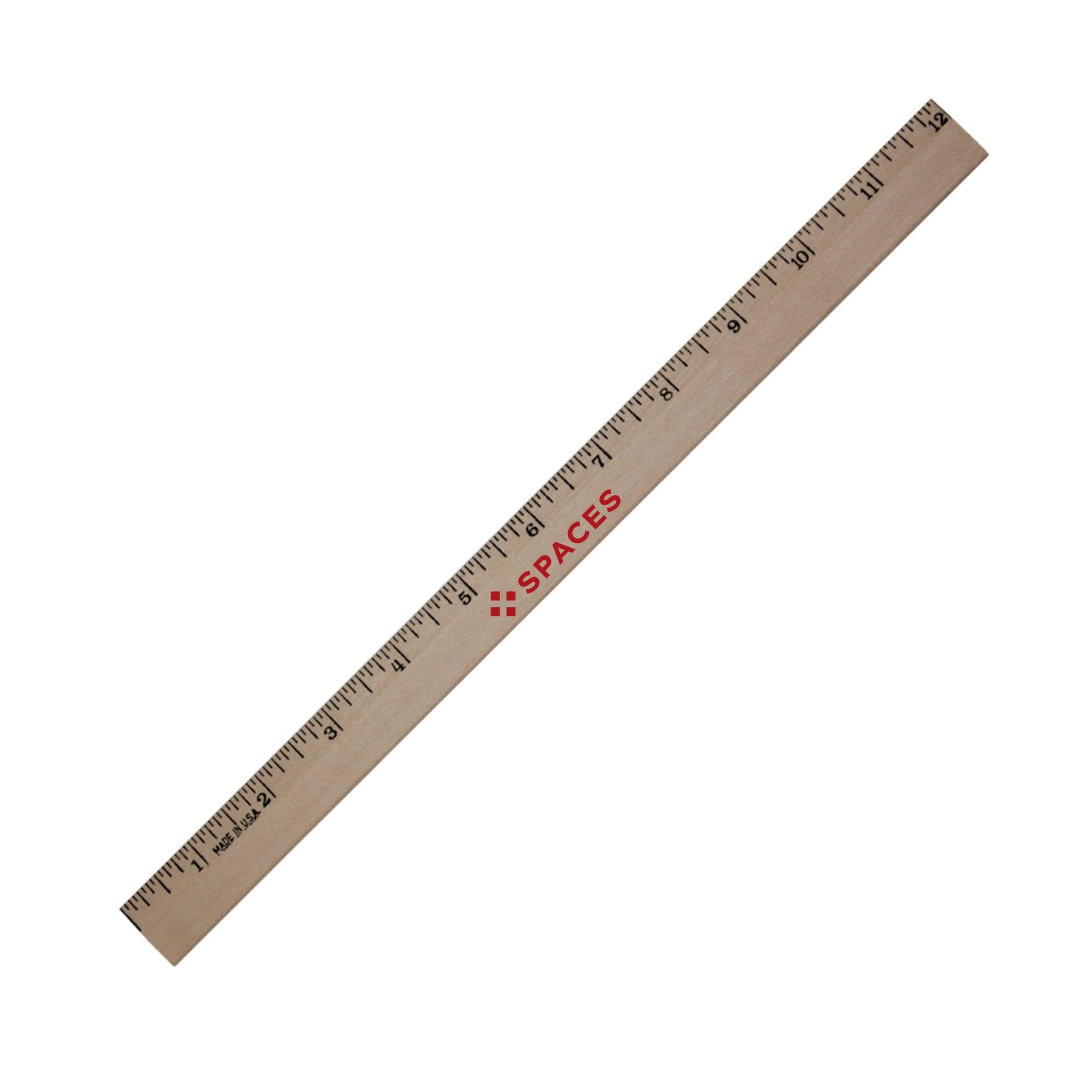 English Scale Clear Lacquer Beveled Wood bc Rulers (12 Inch)  Imprinted with Logo (Q907411)