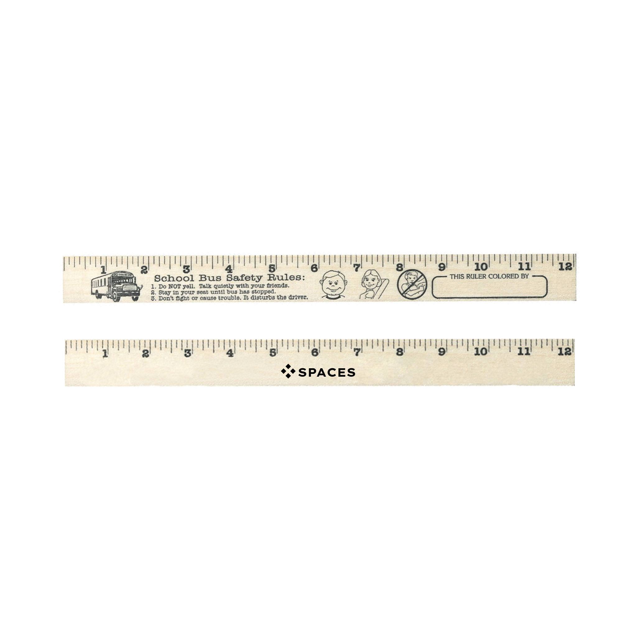 School Bus Safety "U" Color Rulers with Natural Wood Finish (Q908411)