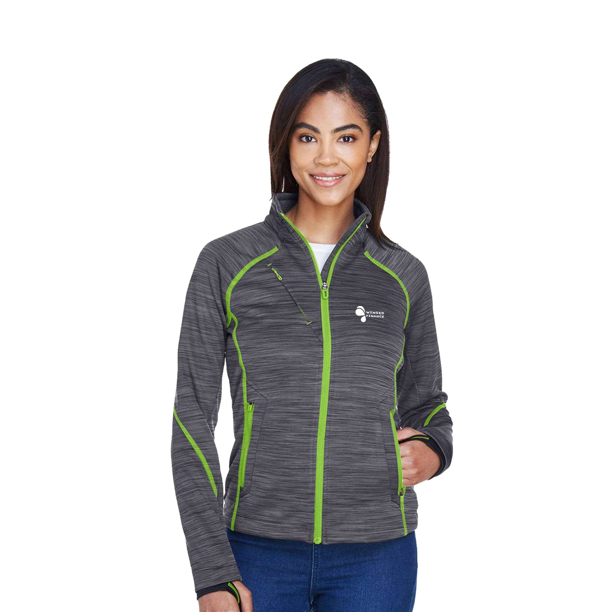 North End® Ladies' Flux Mélange Bonded Fleece Jacket (Q909622)
