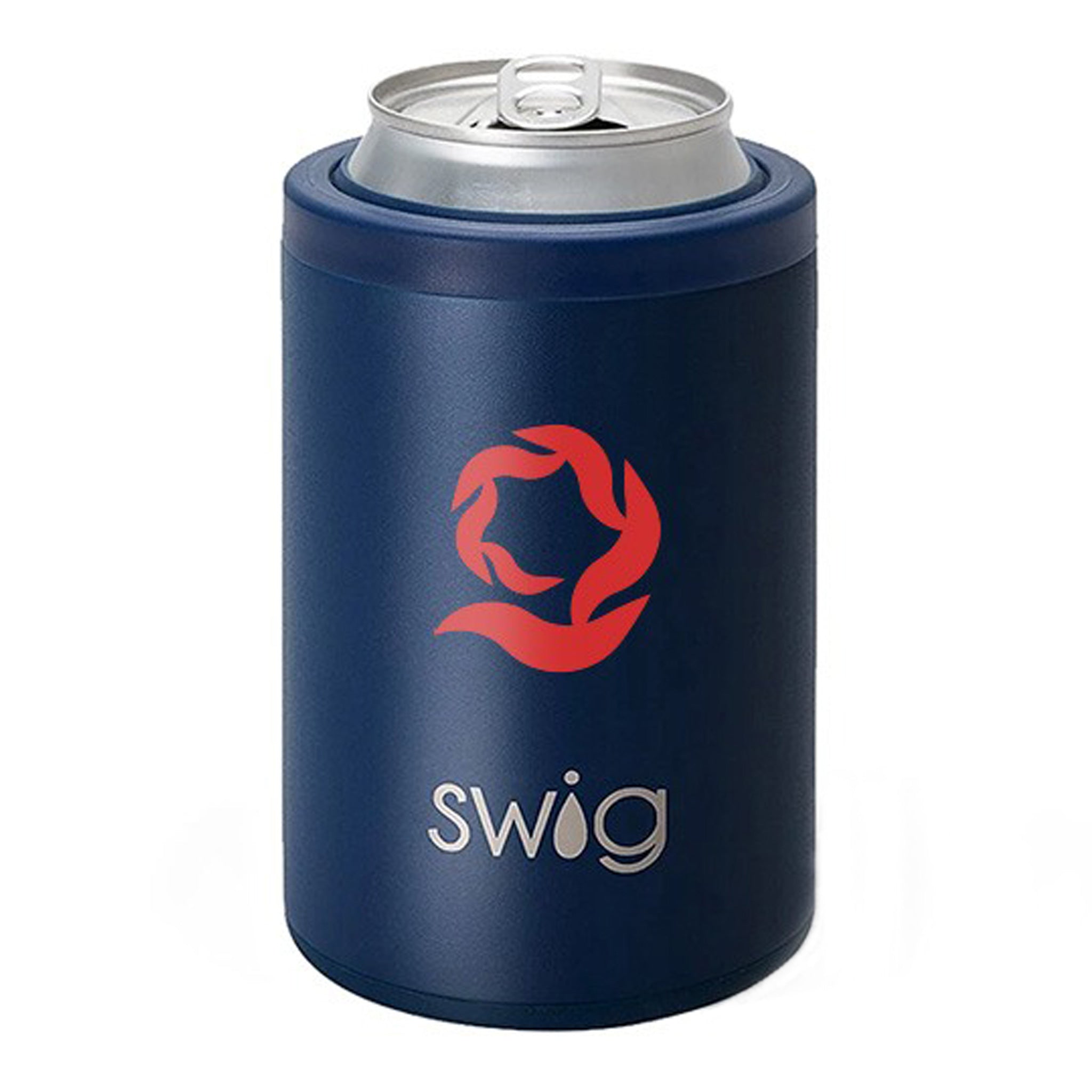 12 Oz. Swig Combo Can And Bottle Cooler - Matte Navy  Imprinted with Logo (Q910522)