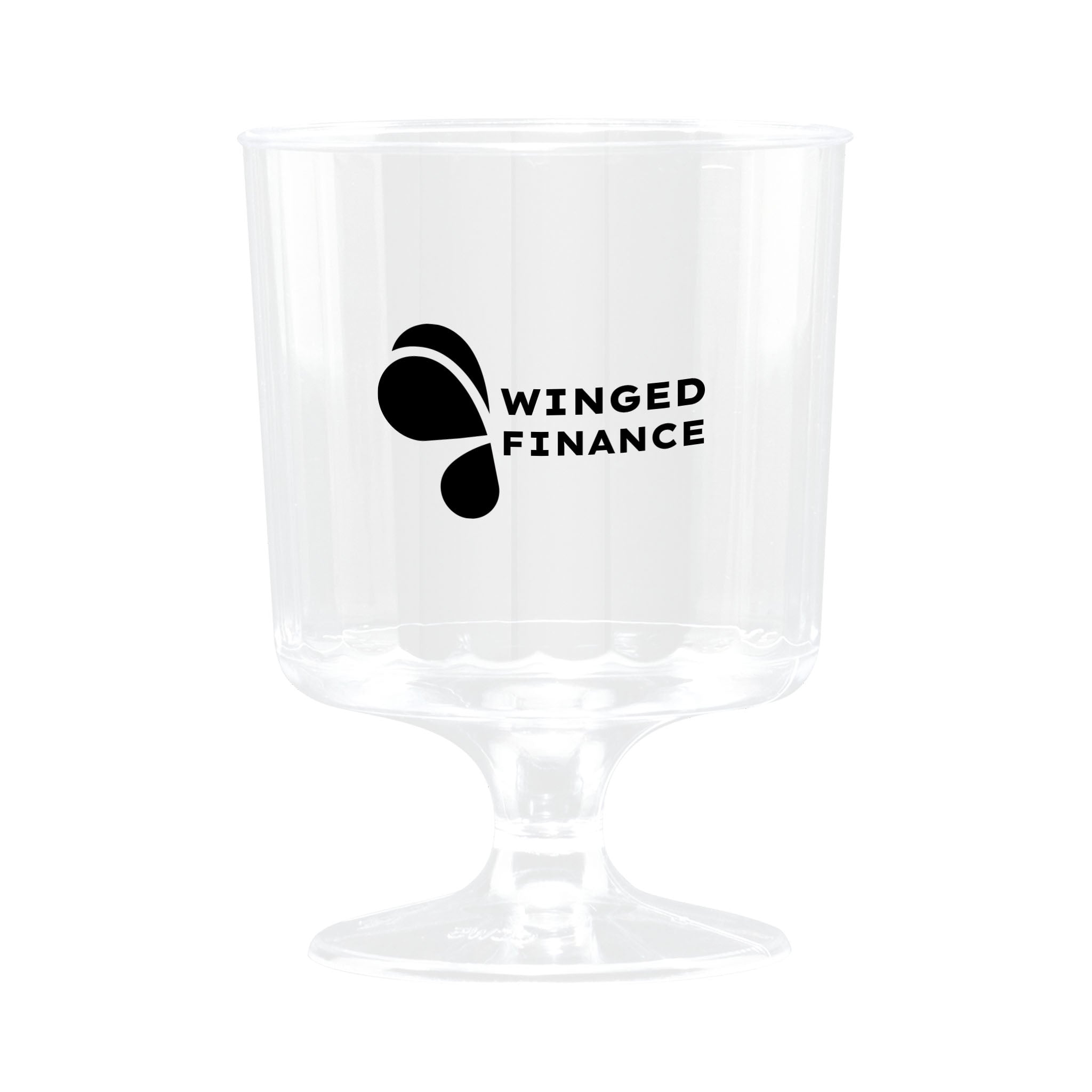 5 Oz. Clear Fluted Digital Plastic Footed Wine Cup (Q912211)