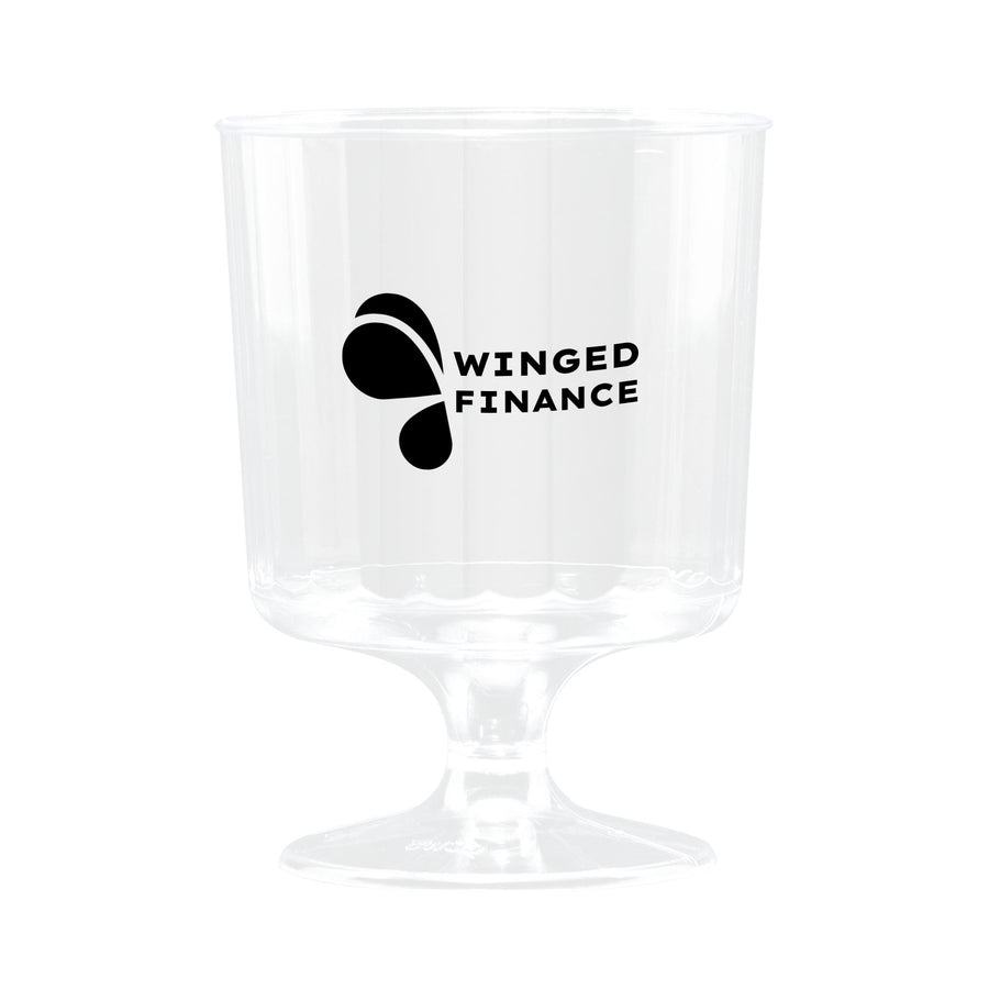 5 Oz. Clear Fluted Digital Plastic Footed Wine Cup (Q912211)