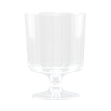 5 Oz. Clear Fluted Digital Plastic Footed Wine Cup (Q912211)