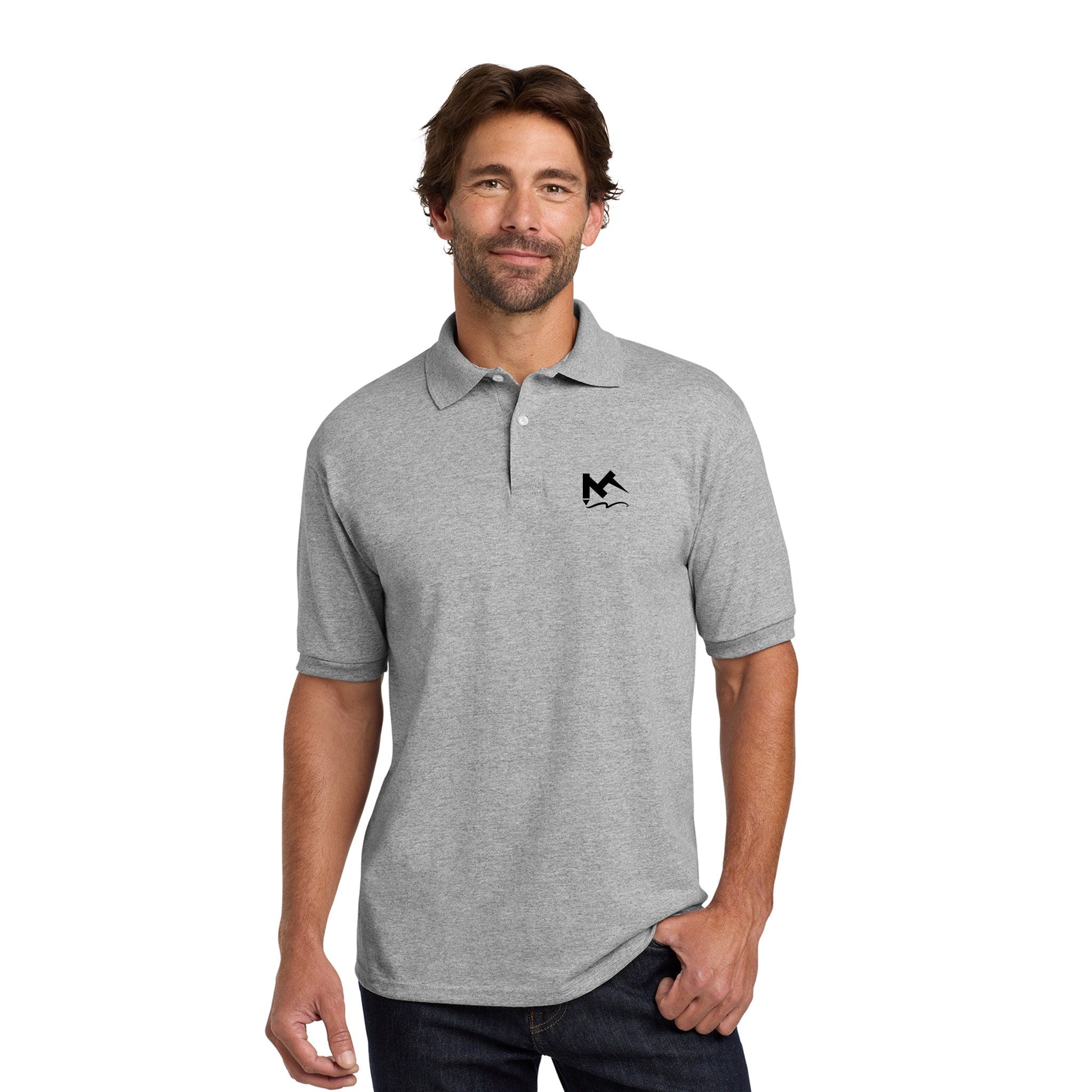 Hanes® EcoSmart® Jersey Knit Sport Shirt (5.2oz.)  Imprinted with Logo (Q915311)