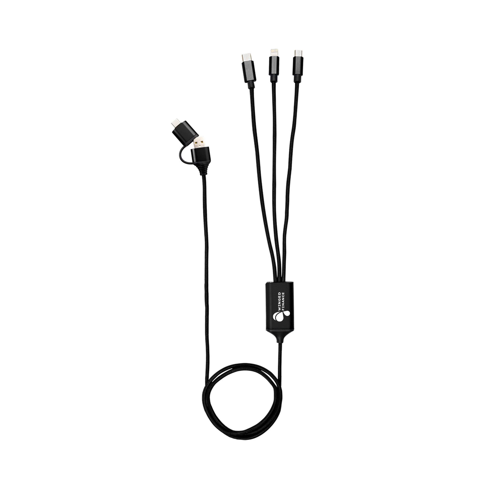 3 Ft. 4-In-1 Charging Cable 2.0  Imprinted with Logo (Q916122)