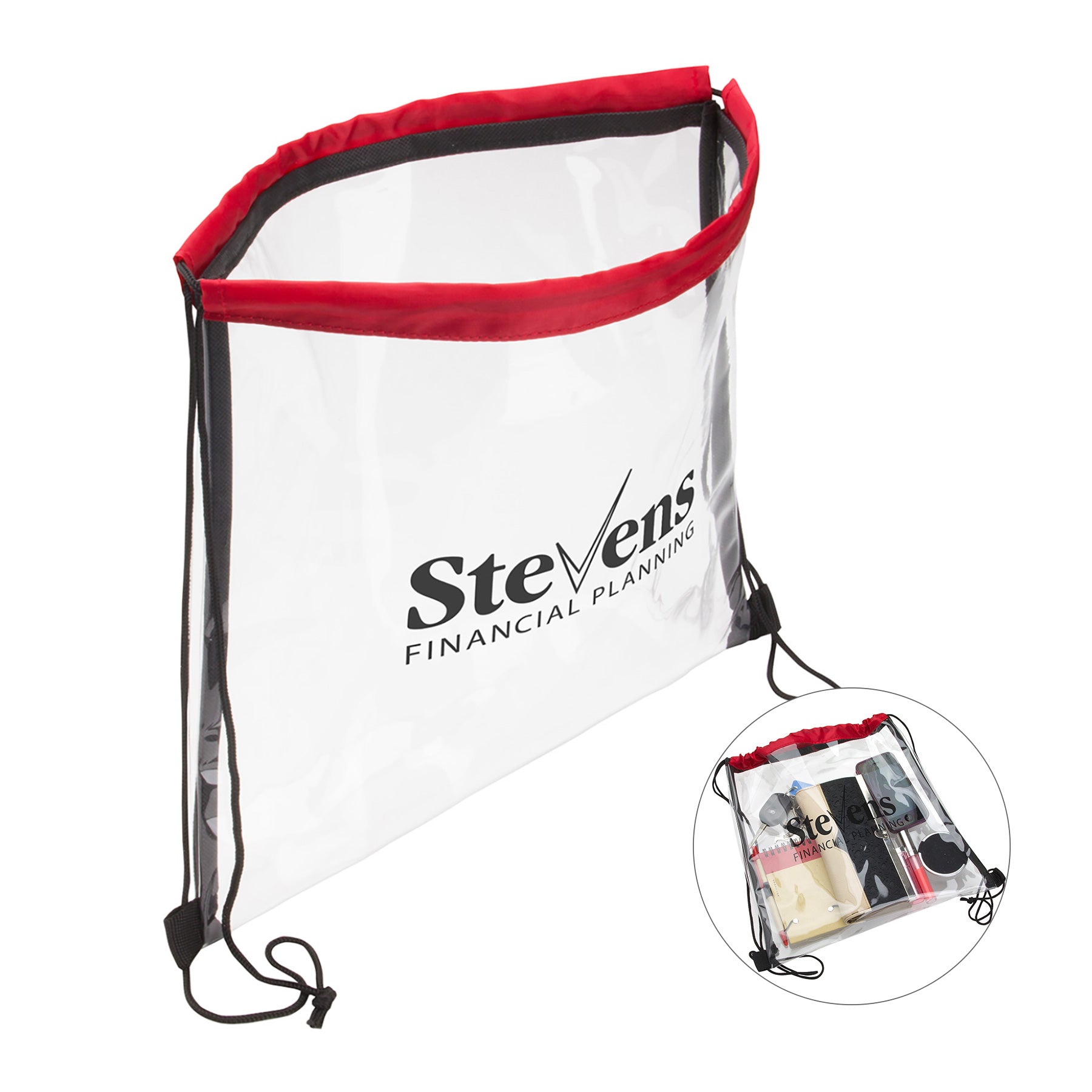 Clear Bags with Drawstring  Imprinted with Logo (Q916711)