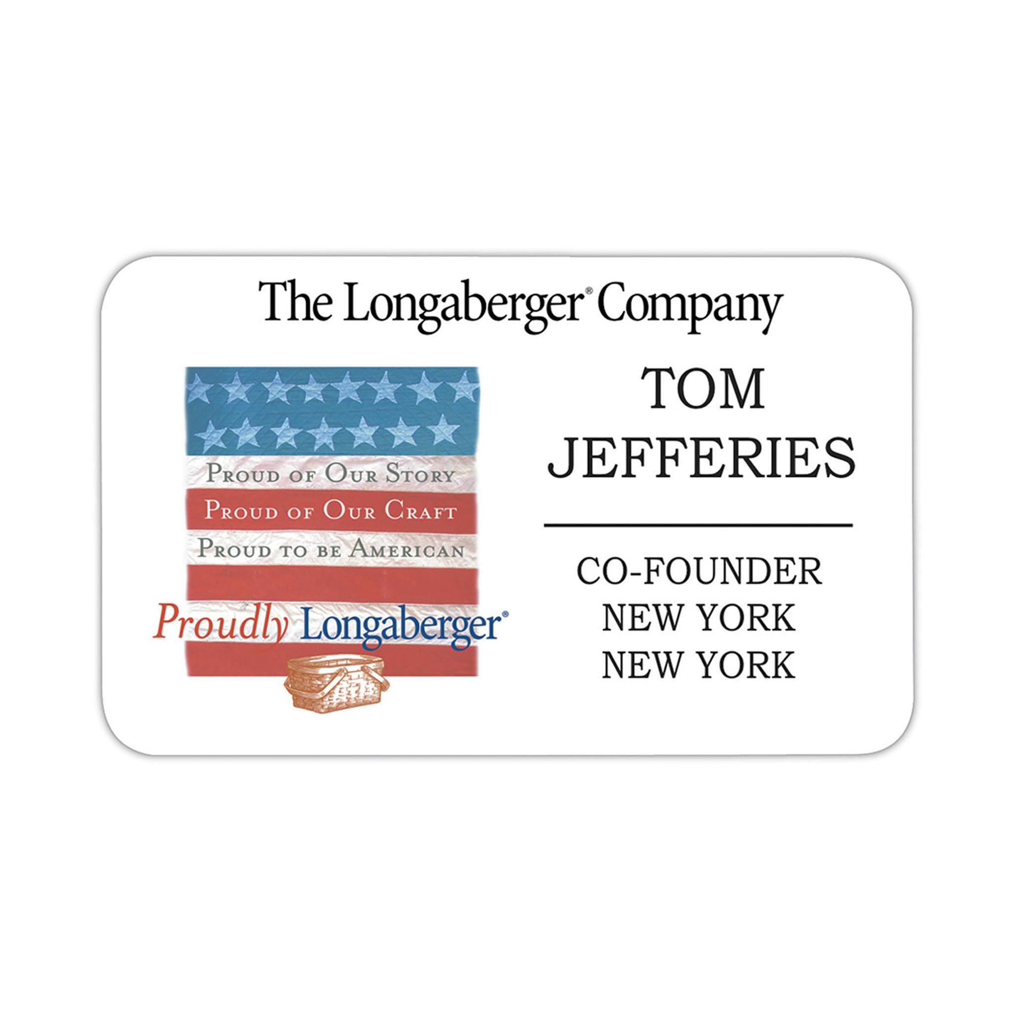 Fort Worth Plastic Name Badge: 6-9 Sq In.  Imprinted with Logo (Q920022)