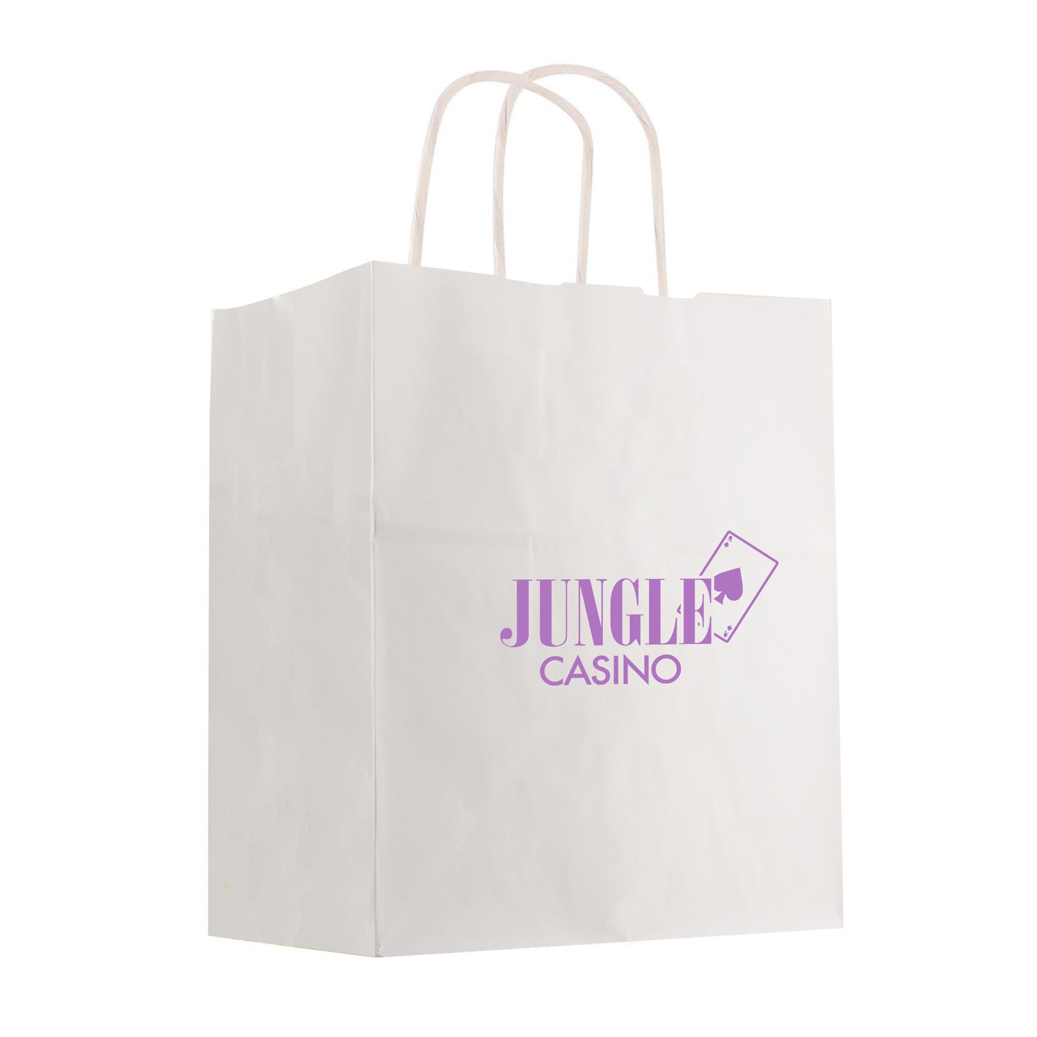 13" x 17" Kraft Paper White Shopping Bag (Q921111)