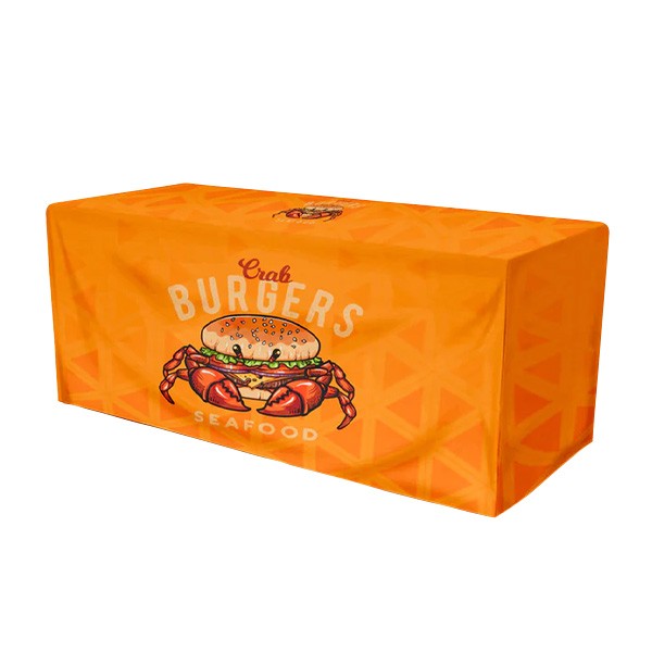 8 Ft. Fitted Full-Color Table Throw  Imprinted with Logo (Q923922)