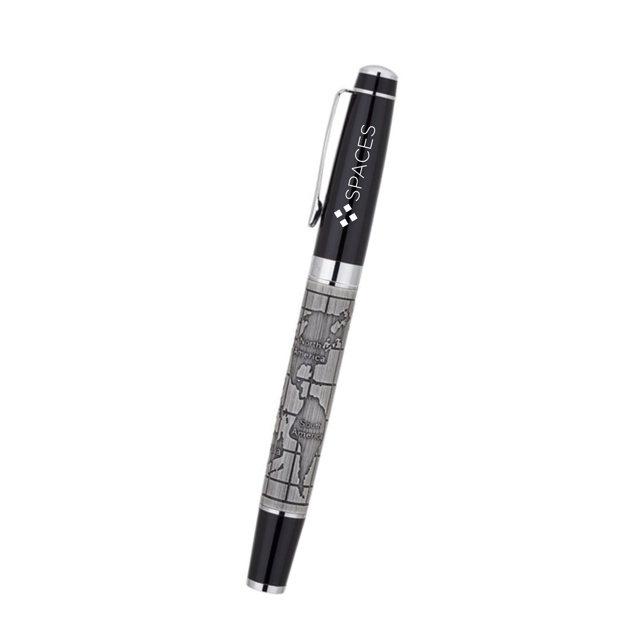 Brass Bettoni Pen with Etched World Map Design  Imprinted with Logo (Q925311)