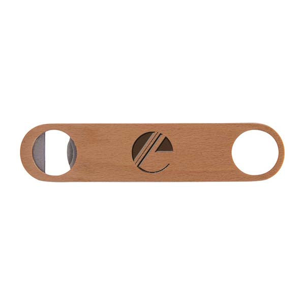 Wood Paddle Bottle Opener  Imprinted with Logo (Q925922)