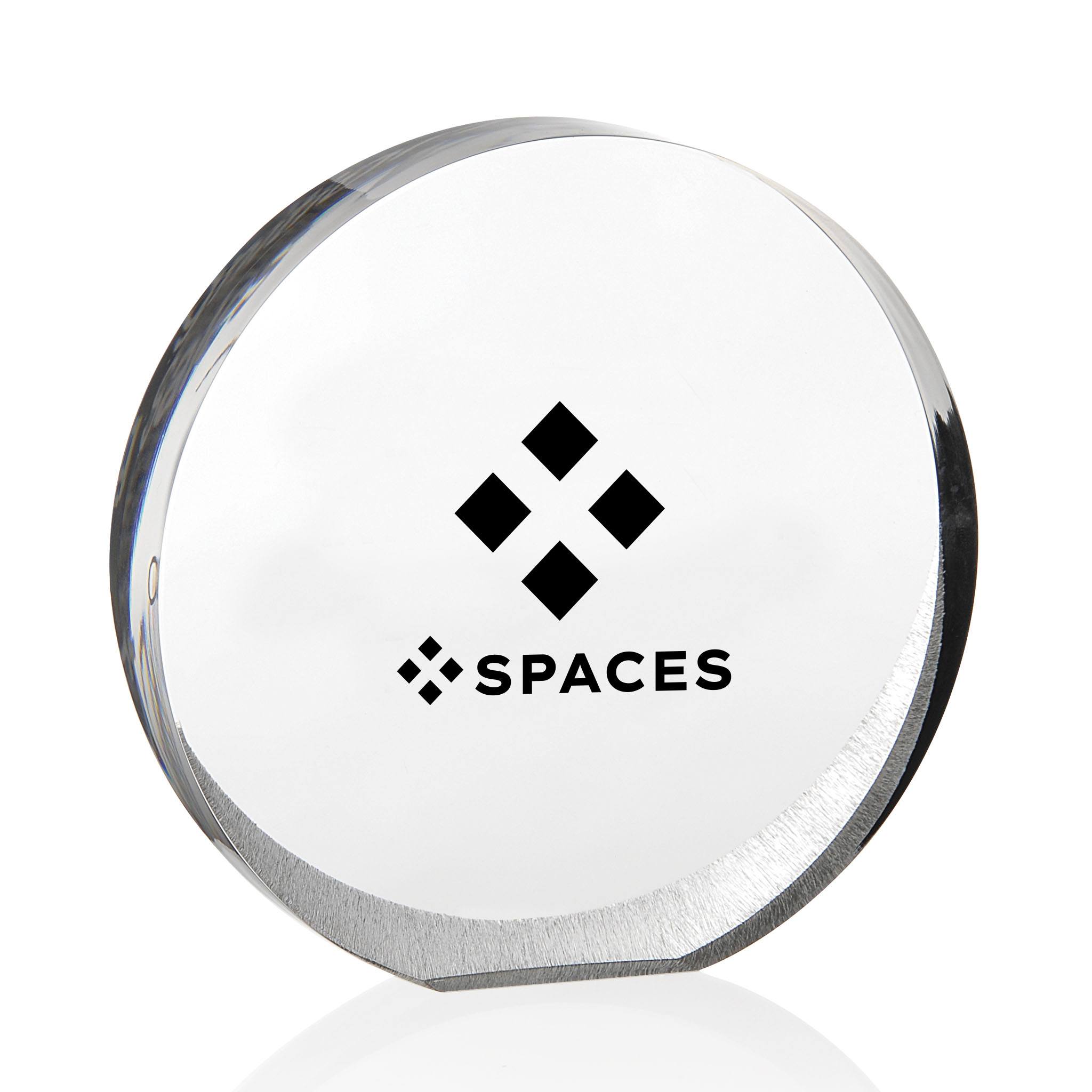 Acrylic Circle Medium Award  Imprinted with Logo (Q926611)