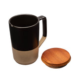 15 Oz. Mogiana Two-Tone Ceramic Mug With Wood Lid (Q928322)