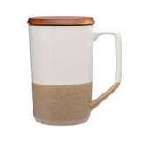 15 Oz. Mogiana Two-Tone Ceramic Mug With Wood Lid (Q928322)