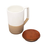 15 Oz. Mogiana Two-Tone Ceramic Mug With Wood Lid (Q928322)