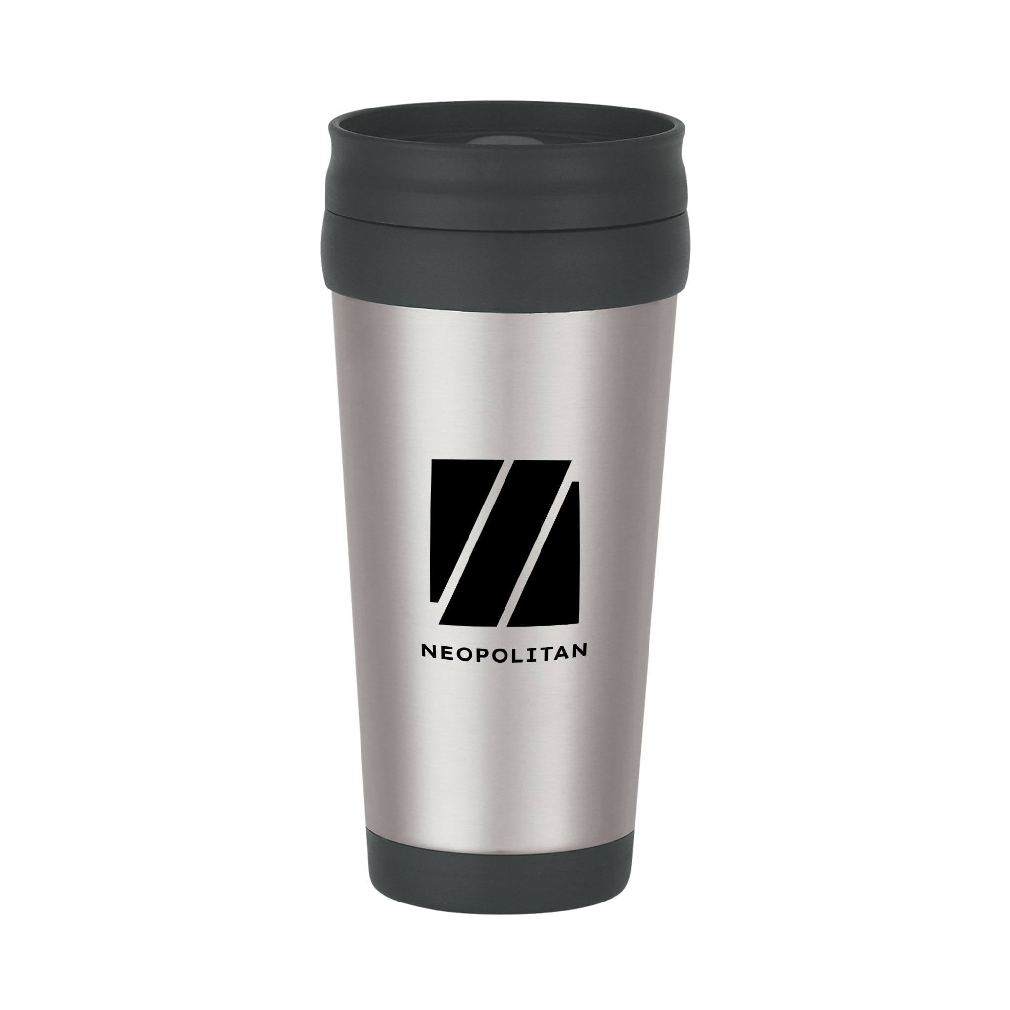 16 Oz. Stainless Steel Slide Action Travel Tumblers  Imprinted with Logo (Q928711)