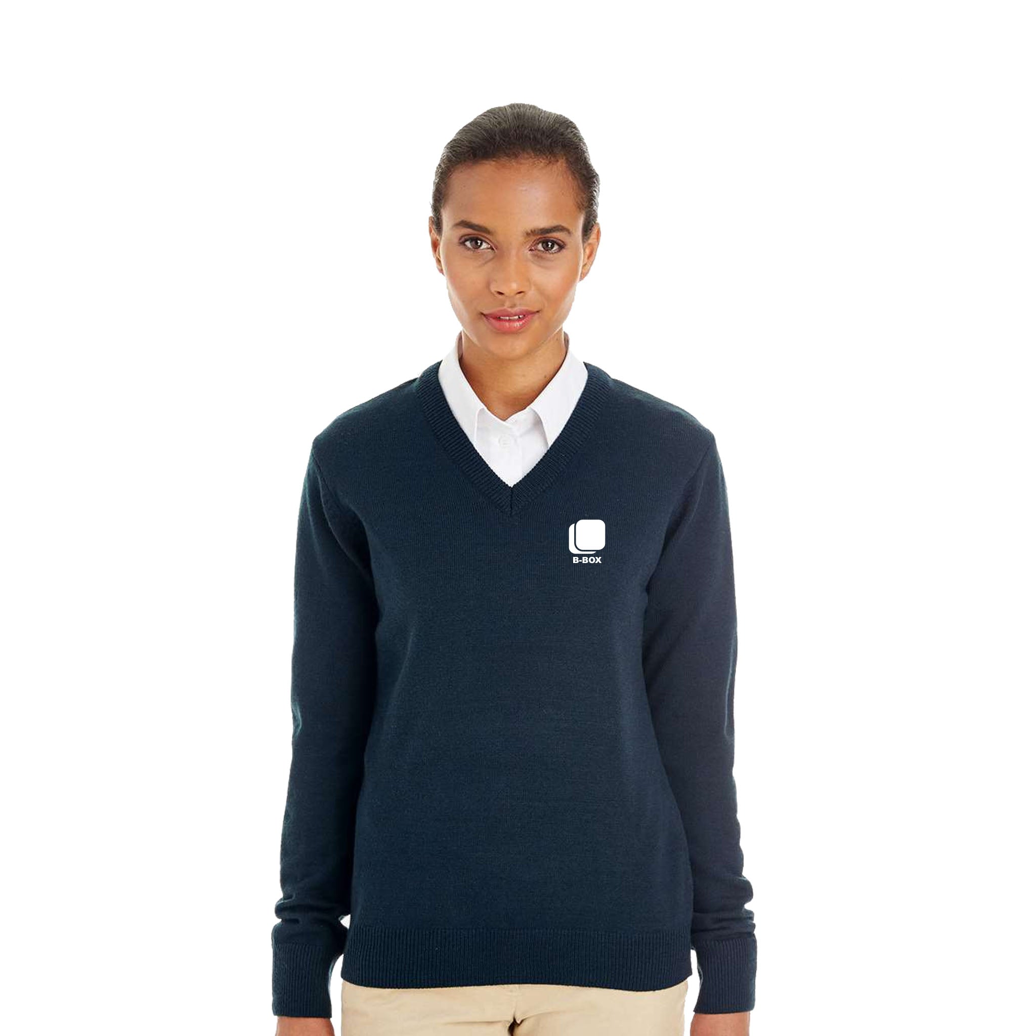 Harriton Ladies' Pilbloc™ V-Neck Sweater  Imprinted with Logo (Q928922)