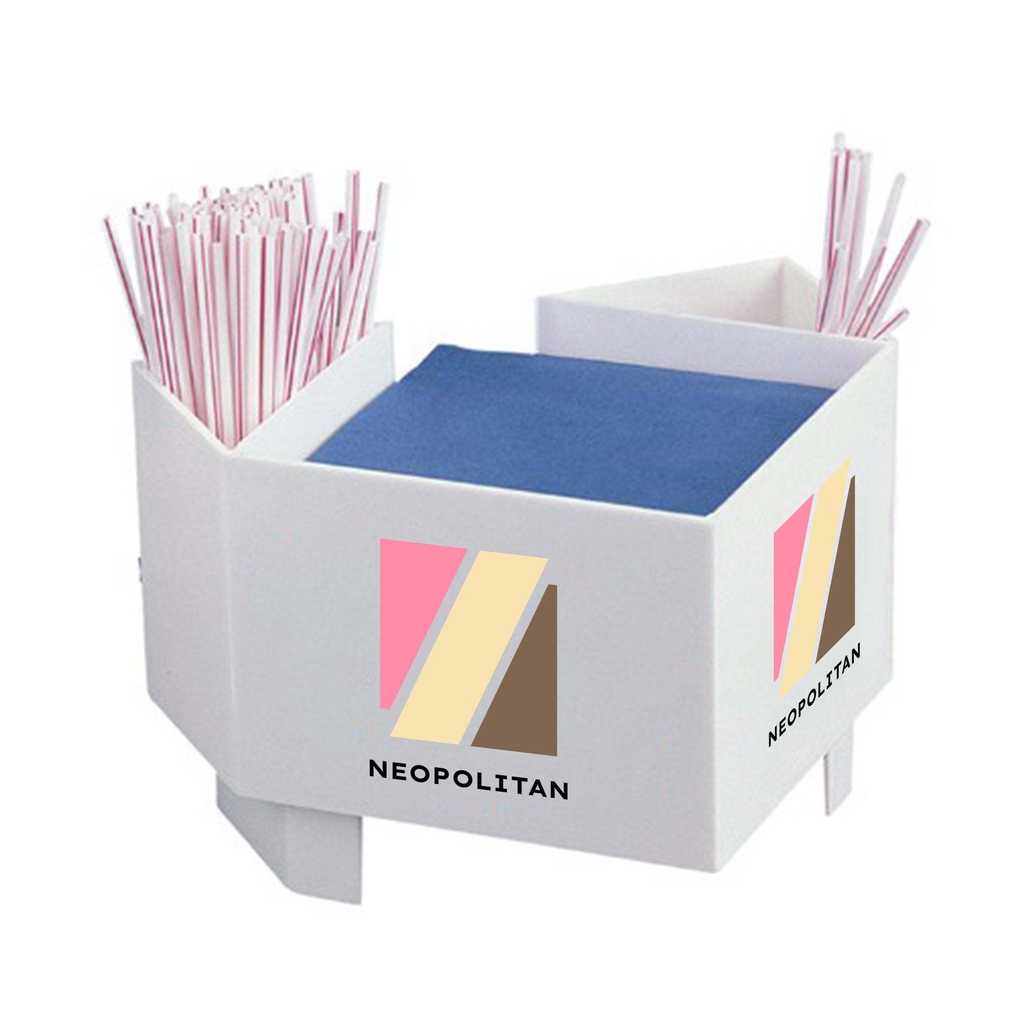 Two Sided Cocktail Napkin Holder With 2 Pockets  Imprinted with Logo (Q930222)